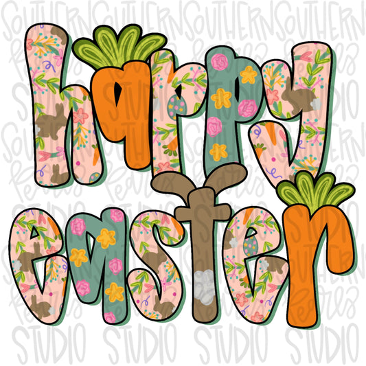 Happy Easter | Sublimation Design | Digital Download | Women’s, Kids Shirt PNG