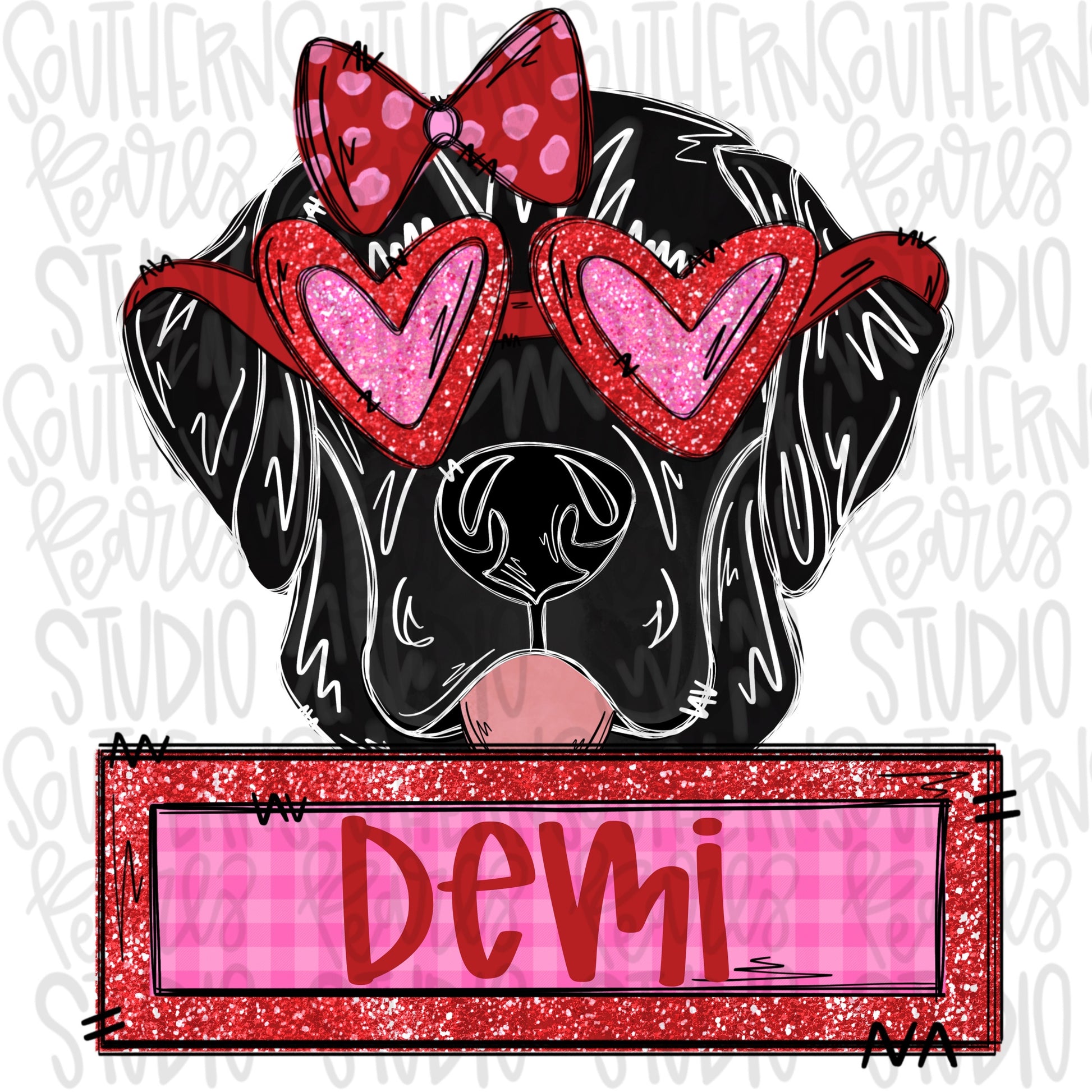 Valentine black Lab with patch Girl | Sublimation Design | Digital Download | Women’s, Kids Shirt PNG