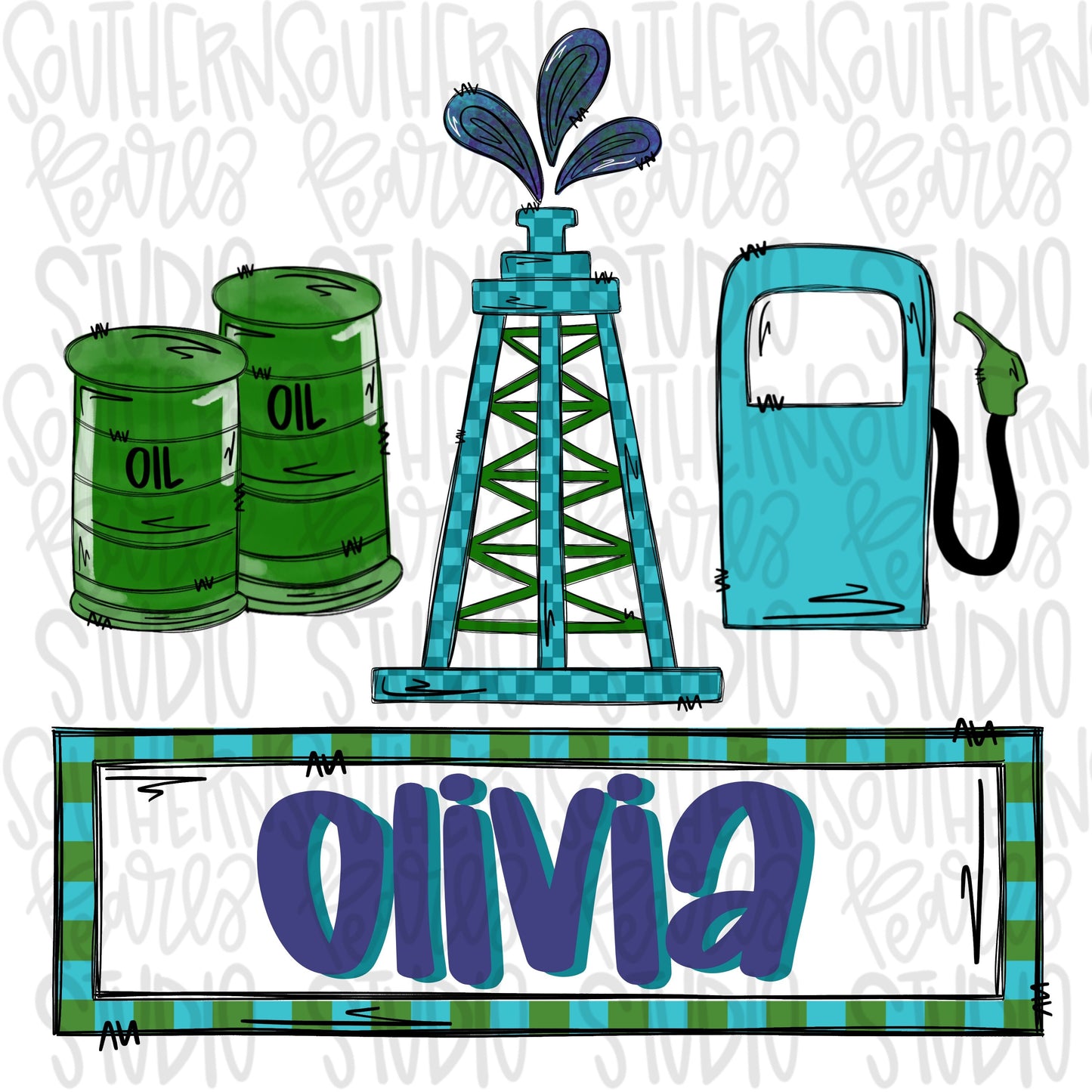 Oilfield design with name plate | Sublimation Design | Digital Download | Women’s, Kids Shirt PNG