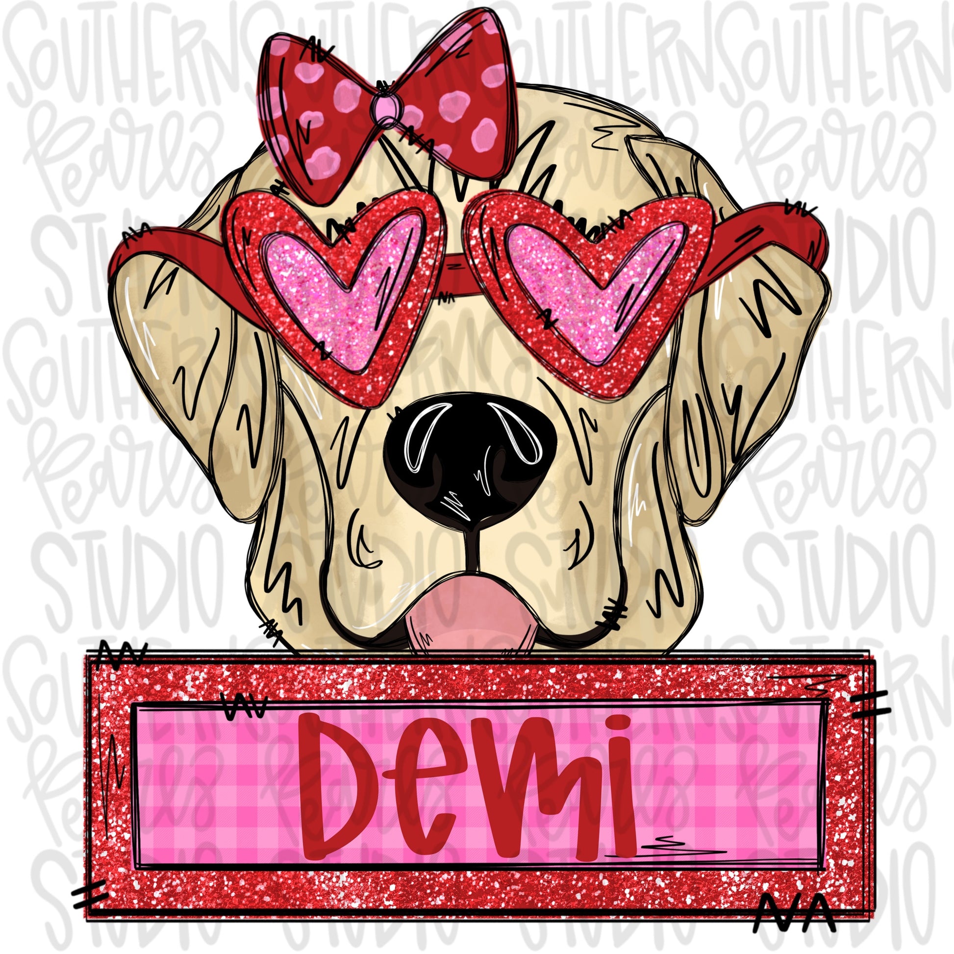 Valentine yellow Lab with patch Girl | Sublimation Design | Digital Download | Women’s, Kids Shirt PNG