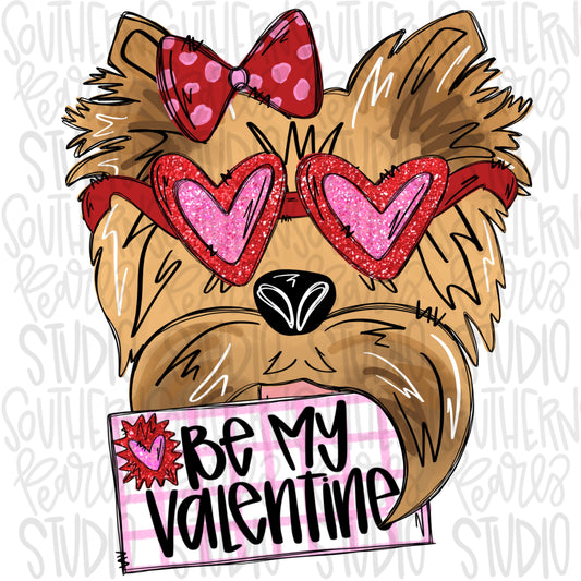 Be My Valentine yorkie | Sublimation Design | Digital Download | Women’s, Kids Shirt PNG