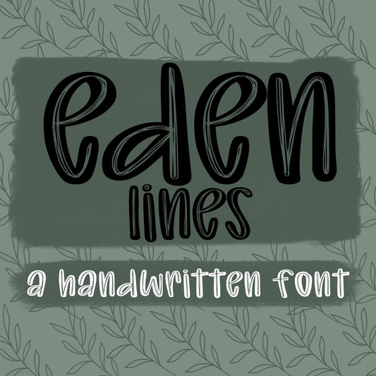 Eden lines Font, handwritten font, procreate font, cricut font, silhouette font, script font, cute font