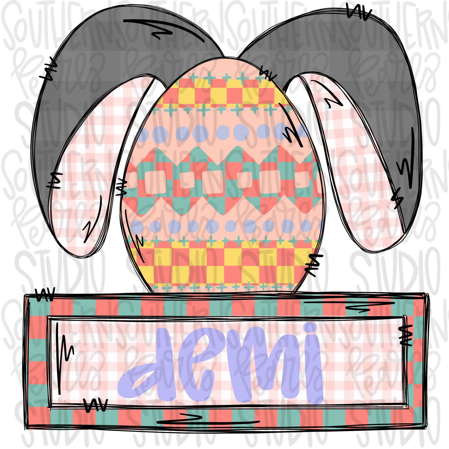 Easter Egg Bunny Name Patch Girl | Sublimation Design | Digital Download | Women’s, Kids Shirt PNG