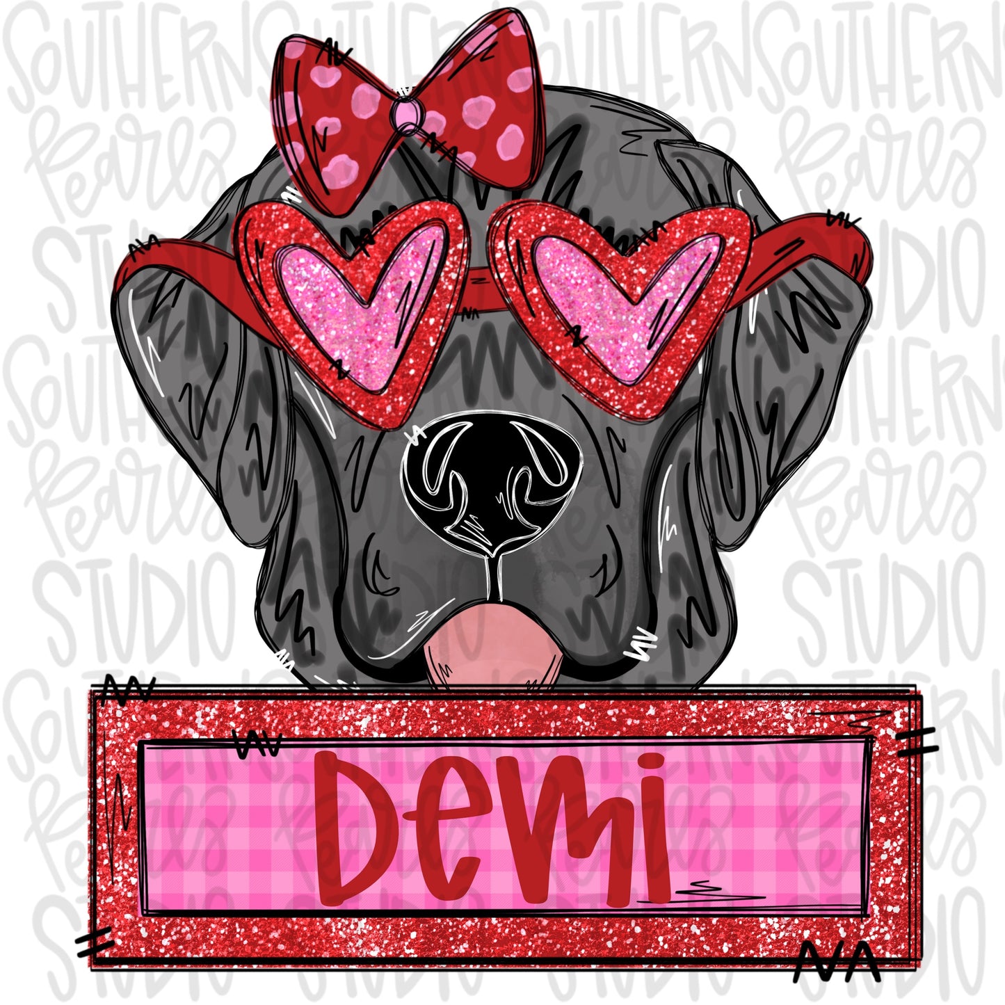 Valentine silver Lab with patch Girl | Sublimation Design | Digital Download | Women’s, Kids Shirt PNG