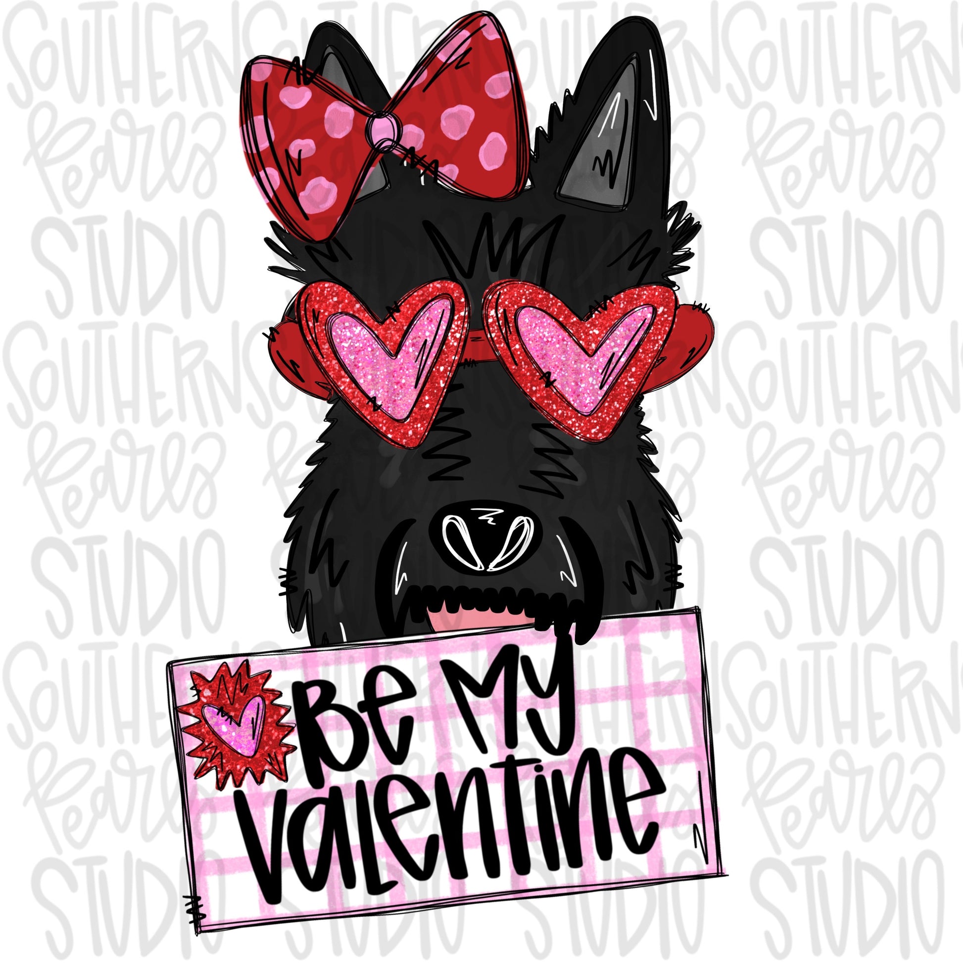 Be My Valentine Scottie Girl | Sublimation Design | Digital Download | Women’s, Kids Shirt PNG