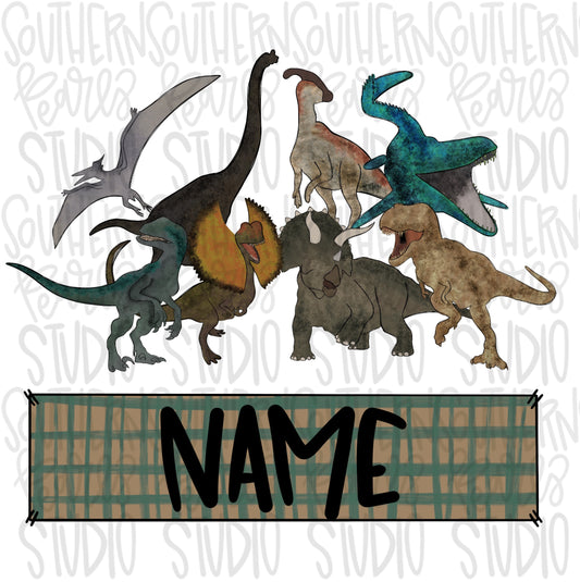 Dinosaurs name patch | Sublimation Design | Digital Download | Women’s, Kids Shirt PNG