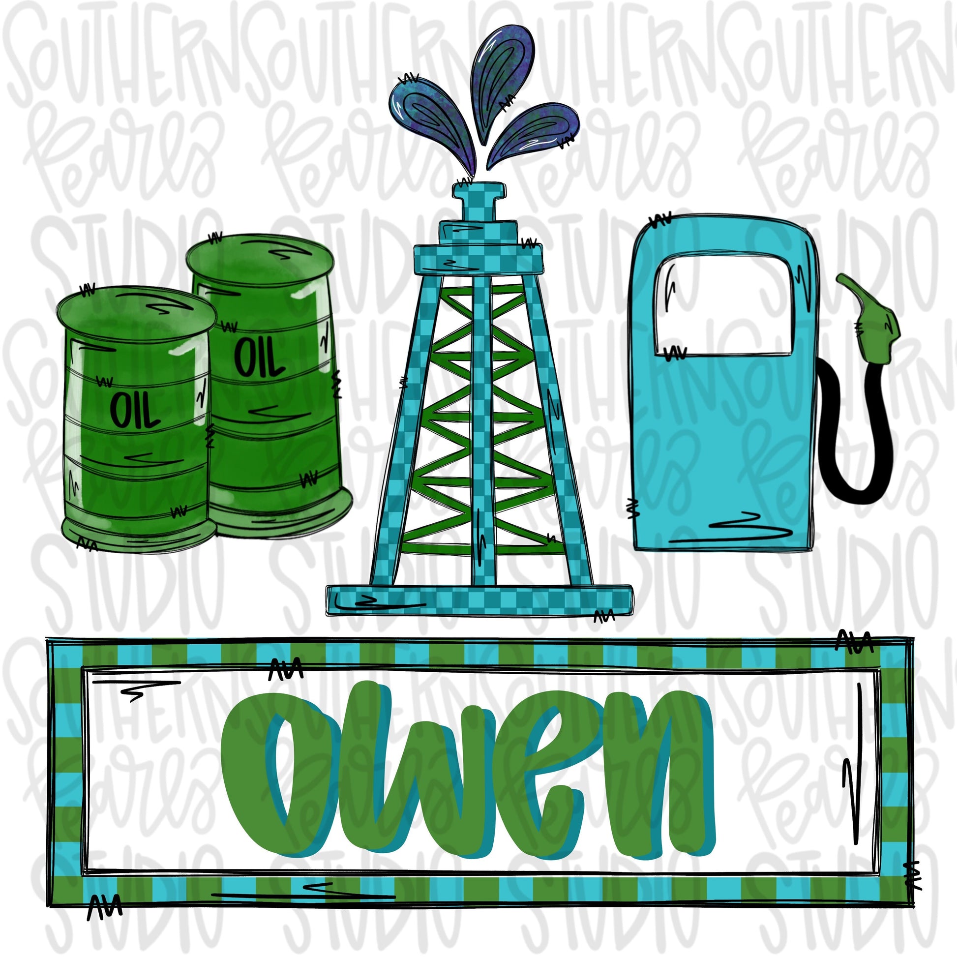 Oilfield design with name plate | Sublimation Design | Digital Download | Women’s, Kids Shirt PNG