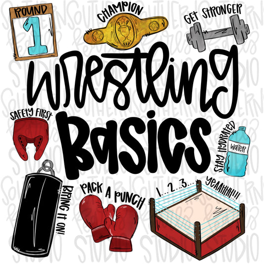 Wrestling basics | Sublimation Design | Digital Download | Women’s, Kids Shirt PNG