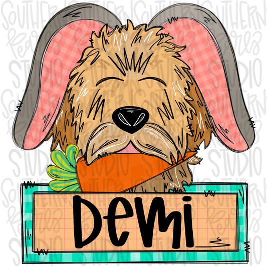 Easter Goldendoodle with patch Girl | Sublimation Design | Digital Download | Women’s, Kids Shirt PNG