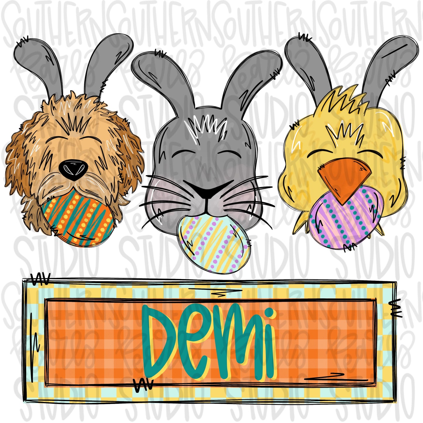 Easter bunny chick Goldendoodle with patch Girl | Sublimation Design | Digital Download | Women’s, Kids Shirt PNG