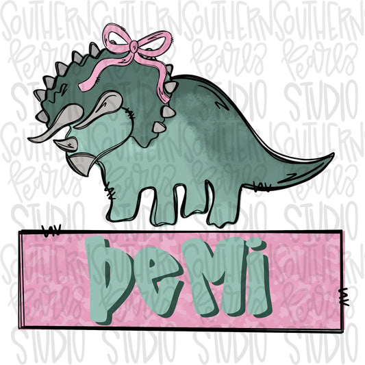 Triceratops name patch girl | God says I am | Dinosaurs | Sublimation Design | Digital Download | Women’s, Kids Shirt PNG