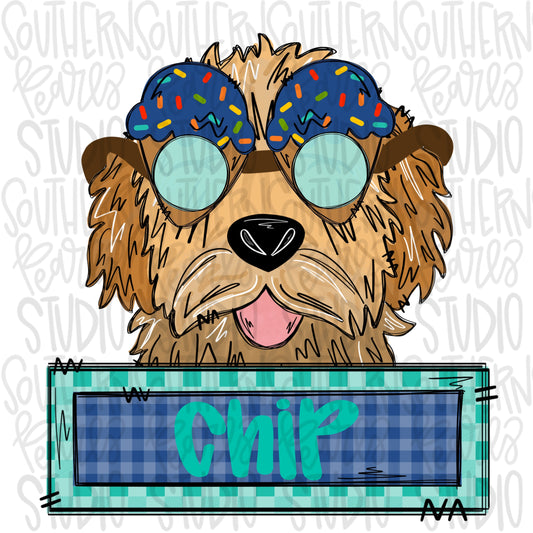 Summer Ice Cream Goldendoodle with patch Boy | Sublimation Design | Digital Download | Women’s, Kids Shirt PNG