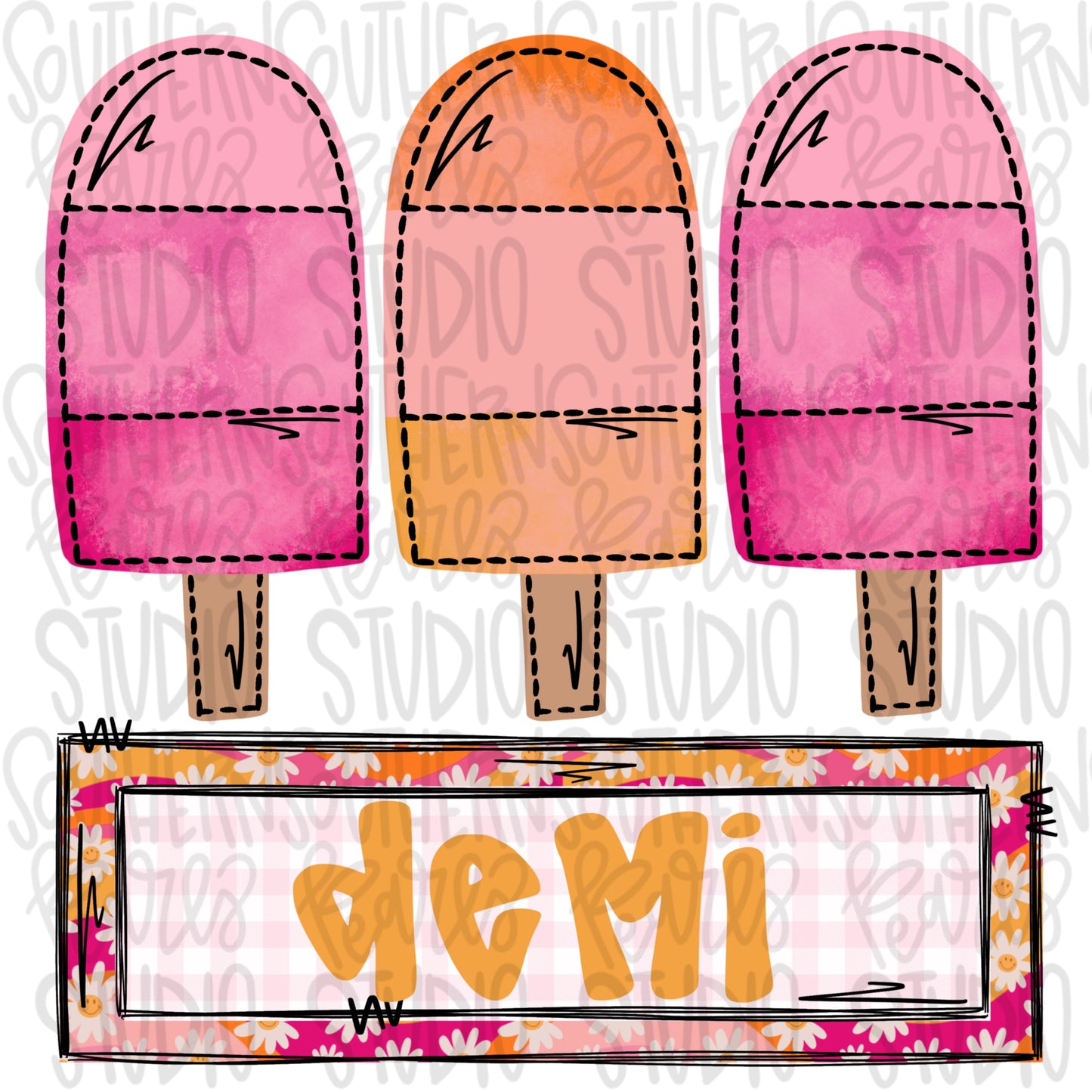 Popsicle name patch girl | Sublimation Design | Digital Download | Women’s Shirt | PNG design