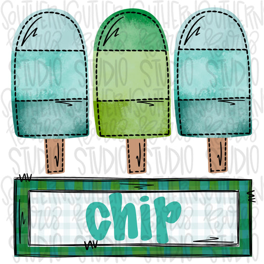 Popsicle name patch boy | Sublimation Design | Digital Download | Women’s Shirt | PNG design