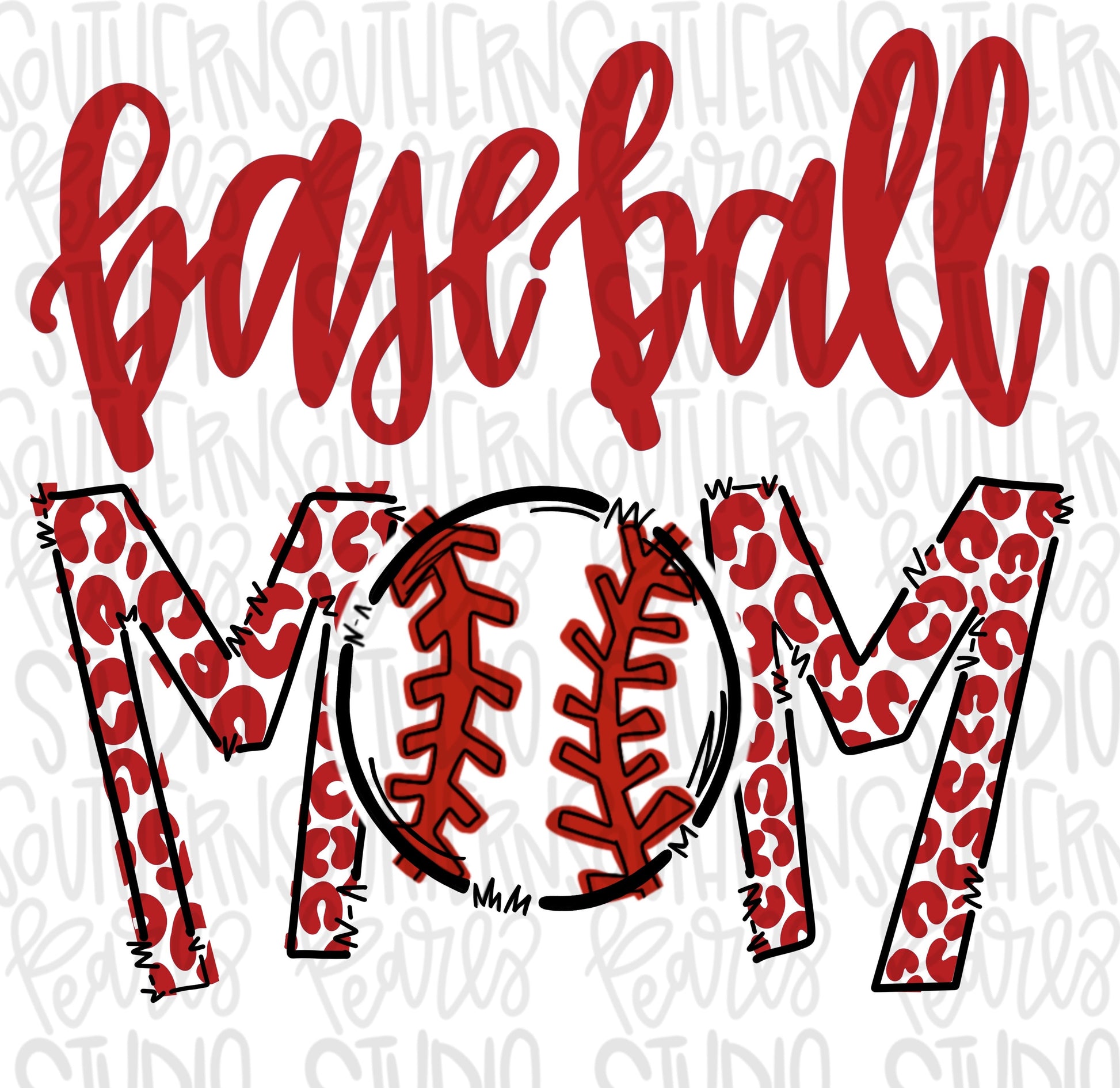 Baseball Mom | Red | Sublimation Design | Digital Download | Women’s, Kids Shirt PNG